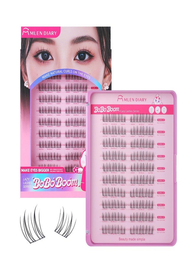 ملين دايري مجموعة رموش ميلين دايري، 80 قطعة، رموش طبيعية، تجعيد C، خفيفة وناعمة، مناسبة لتركيب الرموش بنفسك، طول 8.5-12.5 مم، ناعمة وخفيفة، بنمط المانجا الكورية - Image 1